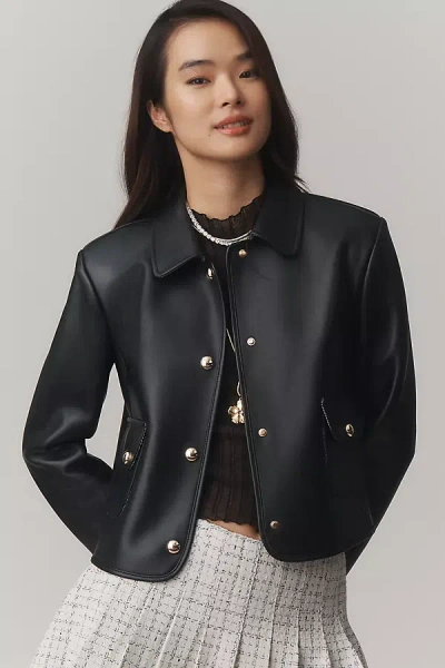 Lamarque Francesca Real Leather Lady Jacket In Black