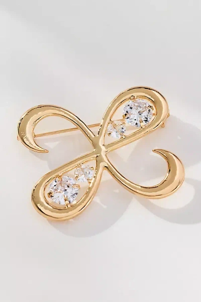 Maeve Inset Crystal Brooch In Gold