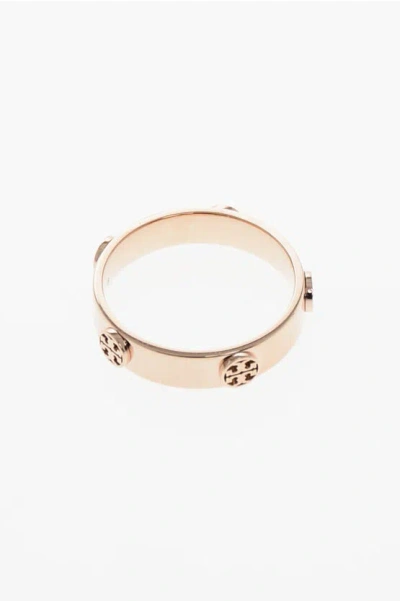 Tory Burch Golden-effect Miller Ring With Studs Monogram