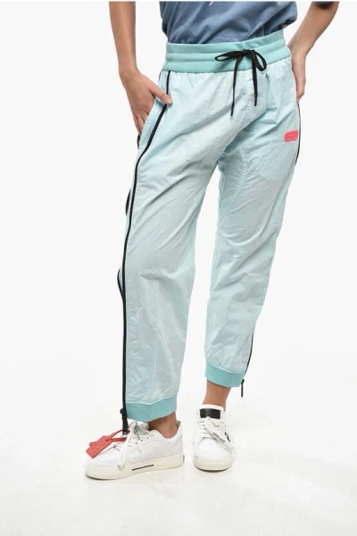 Dsquared2 Cotton Joggers With Side Zip In Animal Print