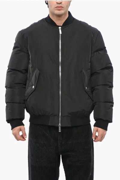 Dsquared2 Icon Nylon Down Jacket With Embossed Monogram In Animal Print