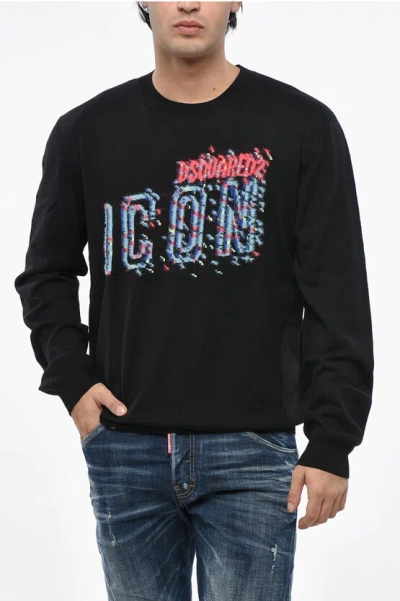Dsquared2 Black Cotton Sweatshirt In Black