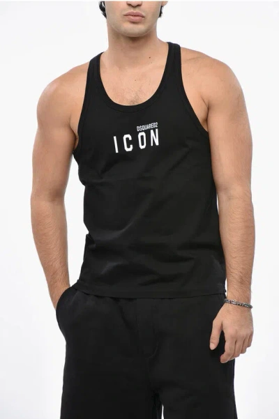 Dsquared2 Man Tank Top Black Size L Cotton In Black