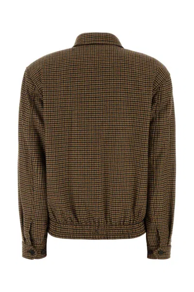 Saint Laurent Embroidered Wool Blend Jacket In Animal Print