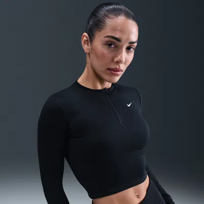 Nike Women's One Dri-fit 1/2-zip Mid Layer In Black