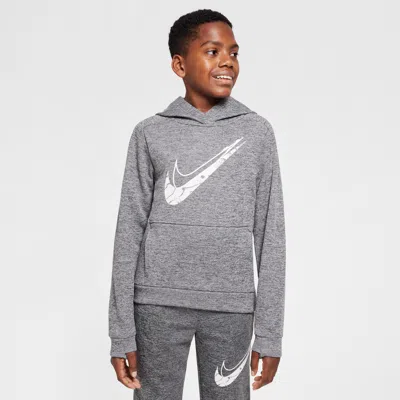 Nike Multi Stain Repel Big Kids' Therma-fit Hoodie In Gray