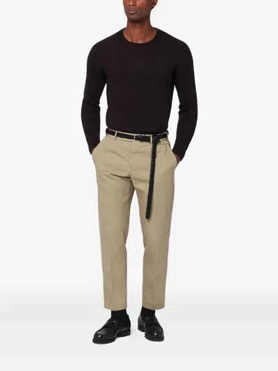 Drumohr Wool Sweater With Long Sleeves And Ribbed Texture In Black