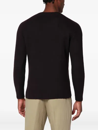 Drumohr Wool Sweater With Long Sleeves And Ribbed Texture In Black