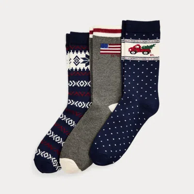 Polo Ralph Lauren Ralph Lauren Flag Crew Sock 3-pack In Multi