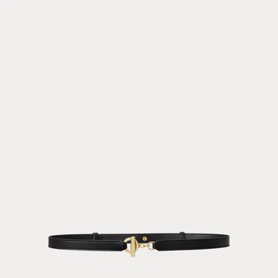 Ralph Lauren Women's Leather Toggle Skinny Belt In Black