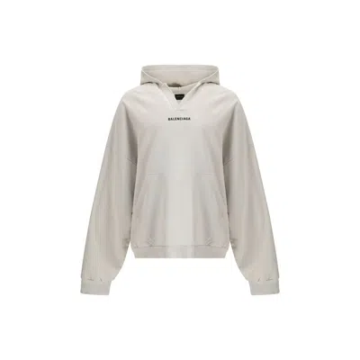 Balenciaga Men Back Medium Fit Hoodie In Neutral