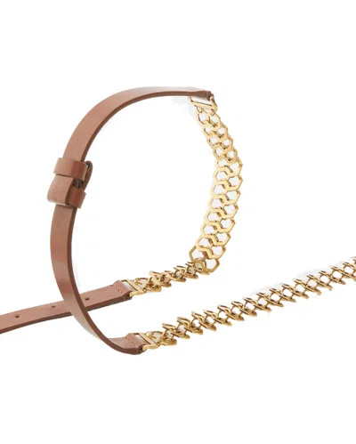 Pinko Chain Insert Belt Belts Brown In Brown