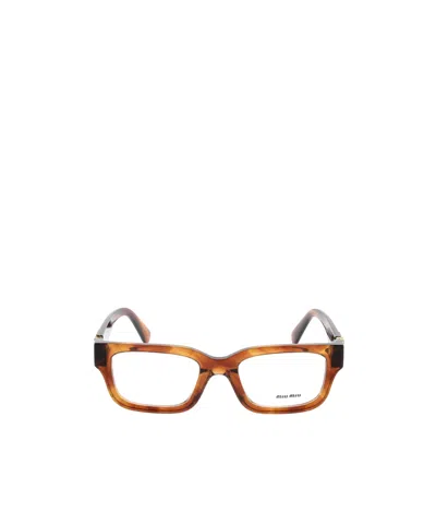 Miu Miu Full-frame Plain Glasses In Brown