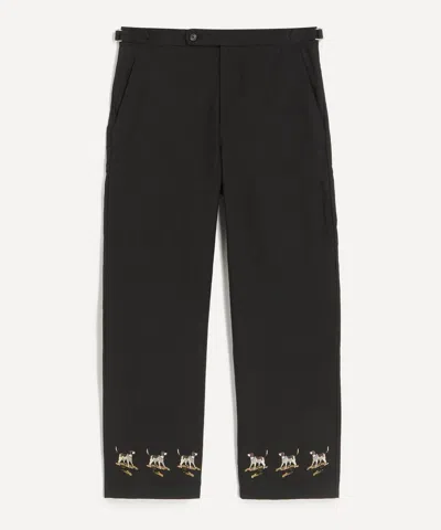 Bode Mens Pointer Side-panel Chino Trousers In Black