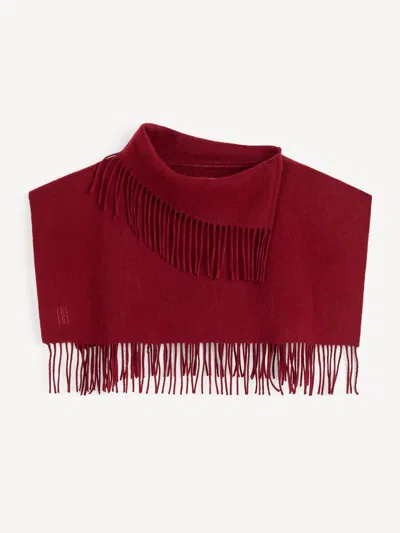 By Malene Birger Turtla Wool Fringe Bib In Red