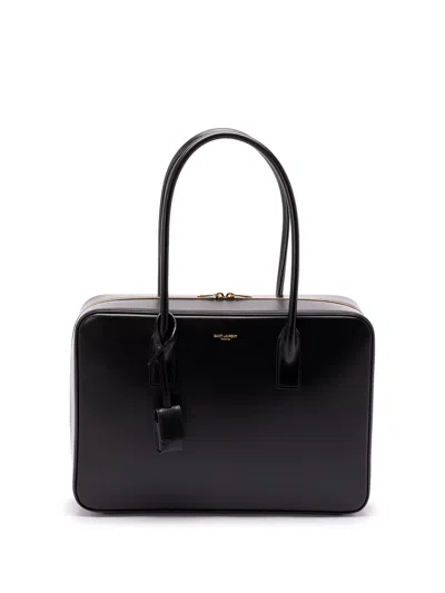 Saint Laurent Sac De Jour Bauletto Top Handle Shoulder Bag In Black