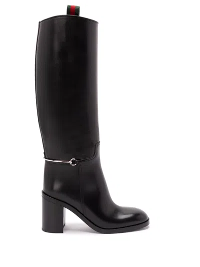 Gucci Damenstiefel Mit Schmalem Horsebit In Black
