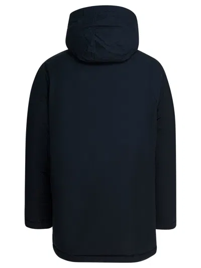 Mammut Buttoned Hooded Parka In Blue