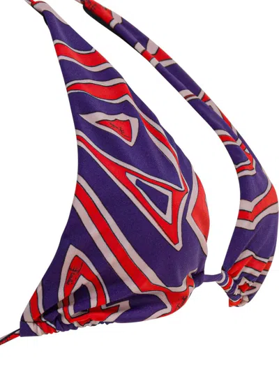 Pucci Triangle Bikini Top With Stamba Labirinto Swimwear Purple In Purple