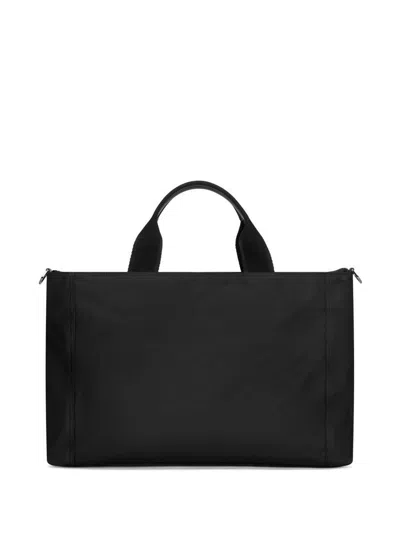 Dolce & Gabbana Black Gym Bag With Contrasting Logo Print In Polyamide Man