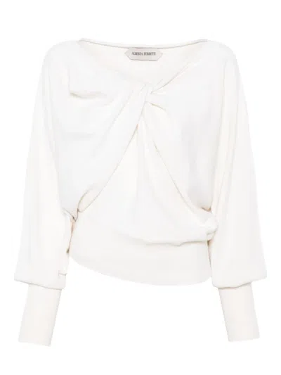 Alberta Ferretti Twist-front Sweater In White
