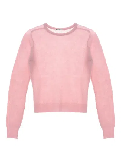 Auralee Alpaca Wool-blend Sweater In Pink