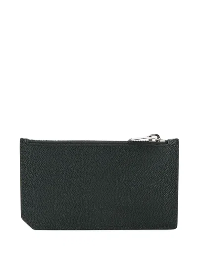 Saint Laurent Logo-detail Card Holder In Green