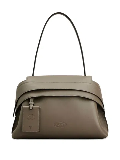 Tod's Wave Bag In Leather Small In Green