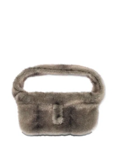 Open Yy Furry Pocket Belt Bag In Gray