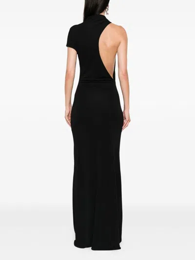 Tom Ford Long Draped One Shoulder Maxi Dress In Black