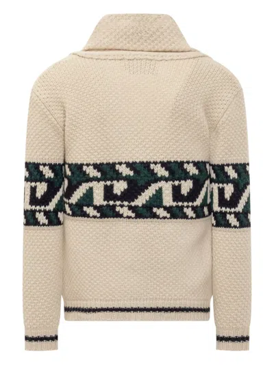 Rakkì Rakki Shawl-collar Jacquard Cardigan In Neutral