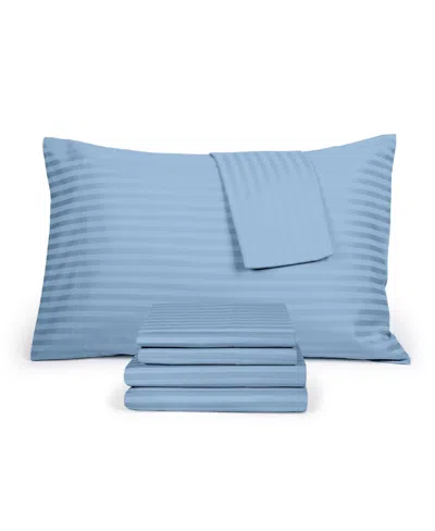 Fairfield Square Collection Brookline 1400 Thread Count 6 Pc. Sheet Set, Queen, Exclusively At Macy's In Blue