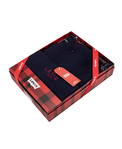 Levi's Men's 2-piece Beanie And Scarf Set In Blue