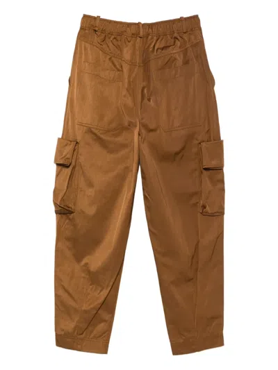 Psophia Cargo-pocket Drawstring Trousers In Brown