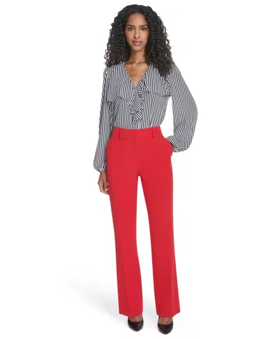 Tommy Hilfiger Women's Sutton Solid Bootcut Trousers In Red
