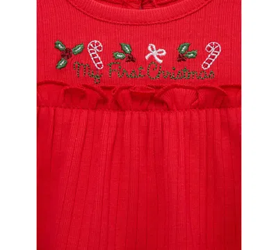 Little Me Baby Girls Cotton Candy Cane Tunic, Headband & Leggings, 3 Piece Set In Red