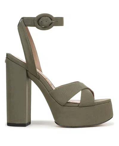 Sam Edelman Savannah Ankle Strap Platform Sandal In Green