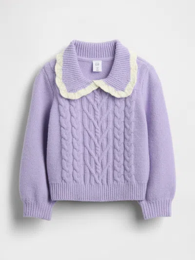 Gap Baby & Toddler Cashsoft Collared Sweater In Purple