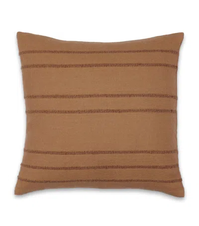 Hamam Wool Alpaca Ribbed Cushion Case In Brown