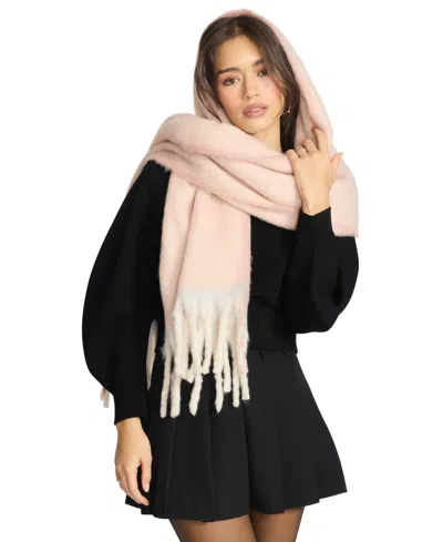 Steve Madden Colorblock Lofty Scarf In Pink