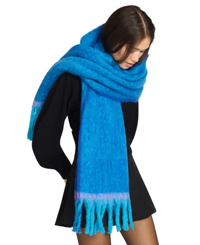 Steve Madden Colorblock Lofty Scarf In Blue