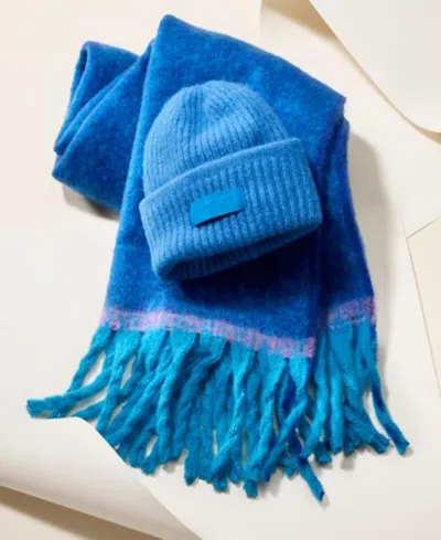 Steve Madden Colorblock Lofty Scarf In Blue