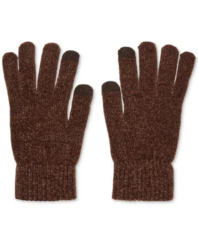 Steve Madden Chenille Magic Gloves, 3-pack In Brown