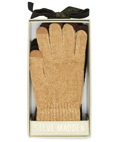 Steve Madden Chenille Magic Gloves, 3-pack In Brown