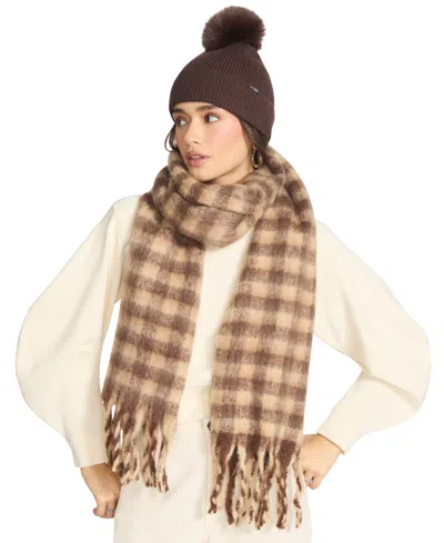 Steve Madden Buffalo Blaze Beanie And Scarf Gift Set, 2-piece Set In Brown