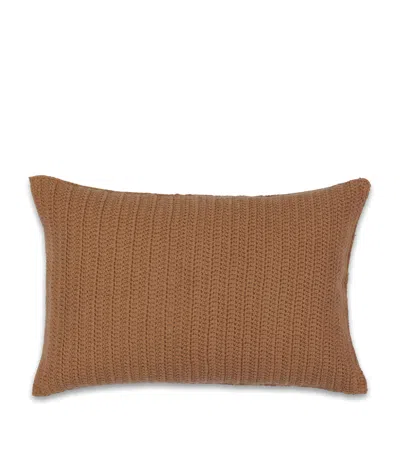 Hamam Wool Alpaca Texture Cushion Case In Brown