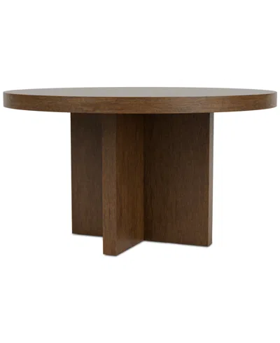 Macy's Davie Round Dining Table In Brown