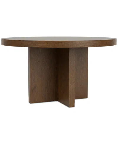 Macy's Davie Round Dining Table In Brown