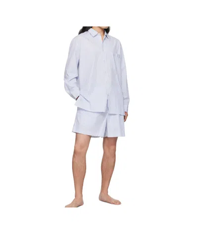 Tekla Striped Pajamas In White