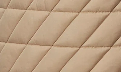 Andrew Marc Maxine Quilted Coat With Faux Shearling Collar In Brown